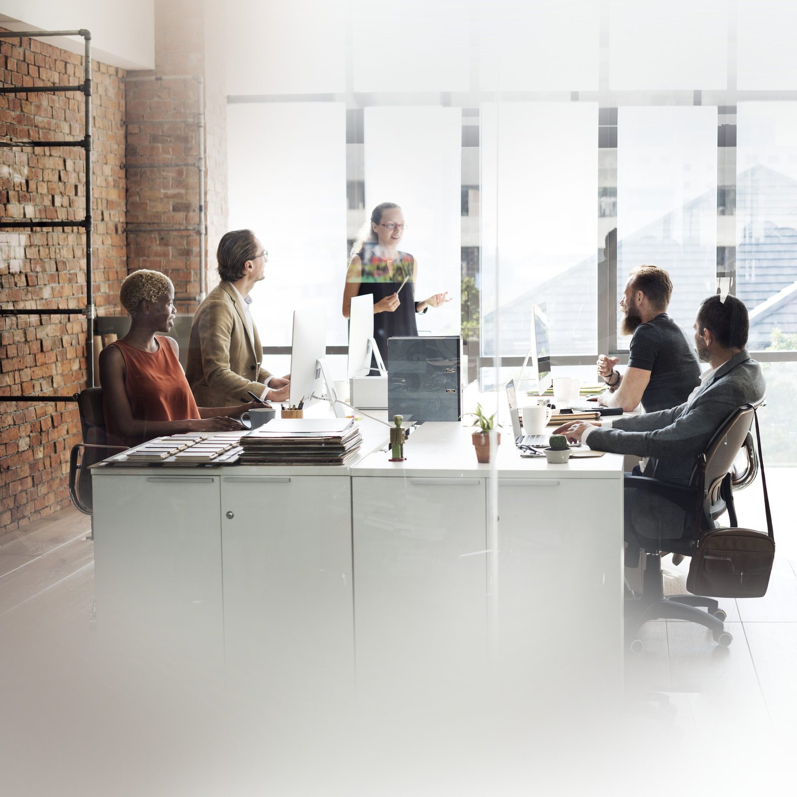 diverse people working in the office